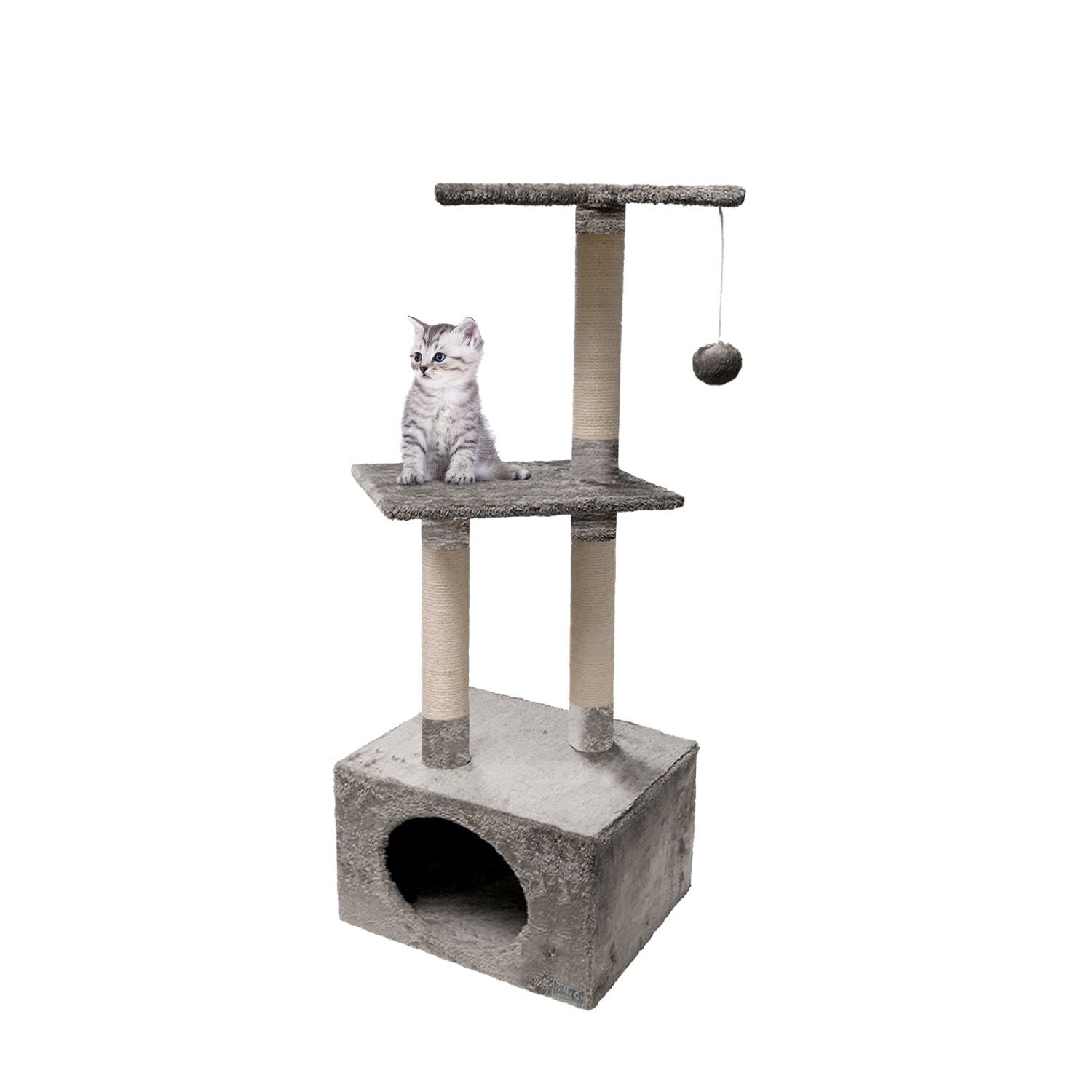 London Two-Tiered Cat Tree with Scratching Post